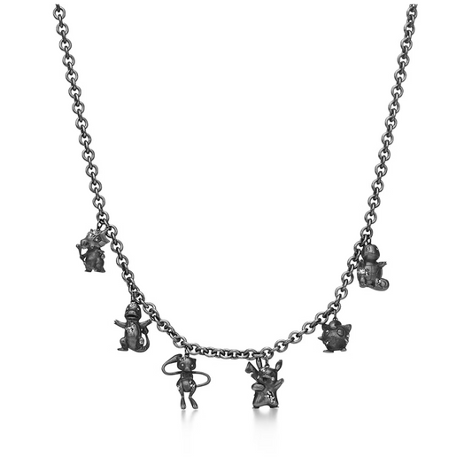 Tiffany & Arsham Studio & Pokémon Station Necklace in Oxidized Sterling Silver with Diamonds