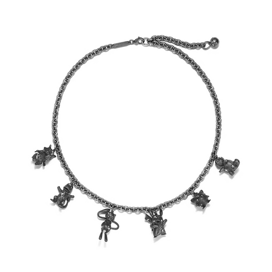 Tiffany & Arsham Studio & Pokémon Station Necklace in Oxidized Sterling Silver with Diamonds