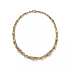 Tiffany HardWear Graduated Link Necklace in Yellow Gold with Pavé Diamonds
