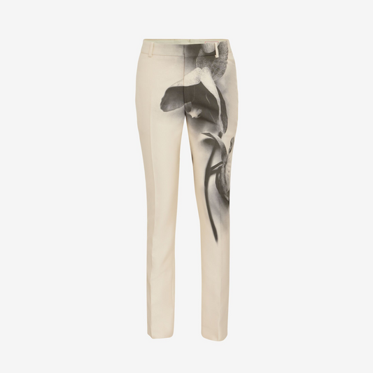 Men's Orchid Cigarette Trousers in Putty/black