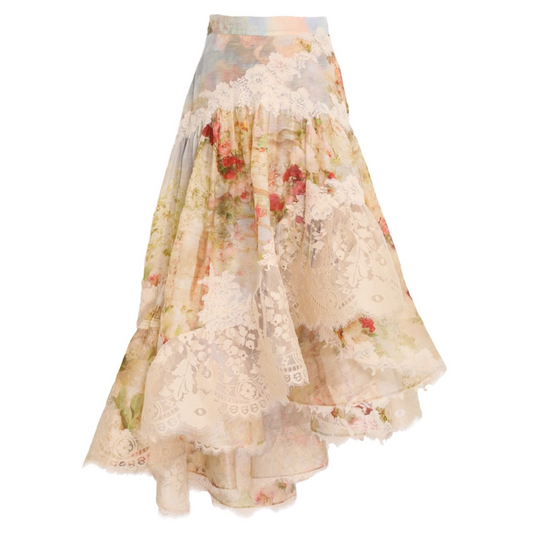 Luminosity Lace Spliced Skirt