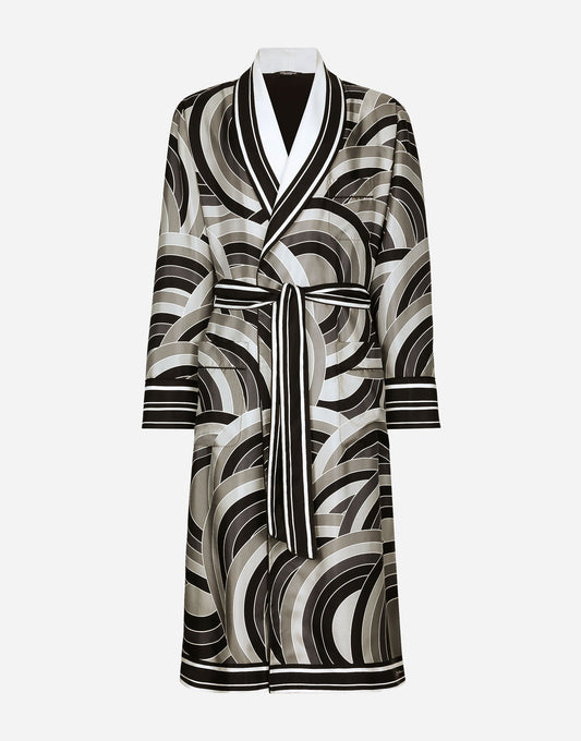 Printed Silk Twill Robe
