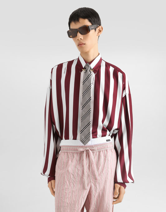 Striped Silk Twill Shirt