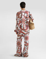 Carretto-print Linen Shirt