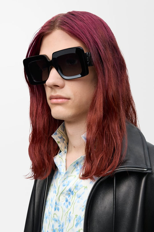 Beveled Square Maxi Anagram Sunglasses