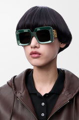 Beveled Square Maxi Anagram Sunglasses