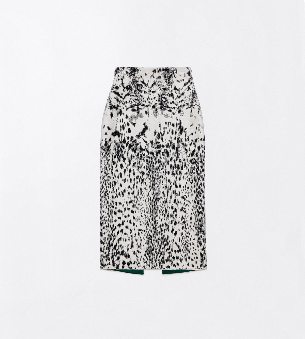 Lynx Jacquard Velvet Pencil Skirt With Front Slit