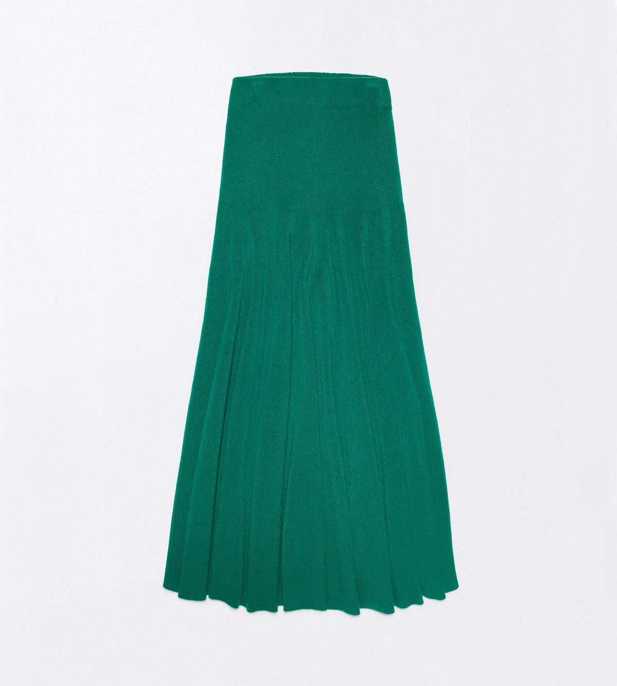 Cashmere Mid-length Flare Skirt With Fitted Waist