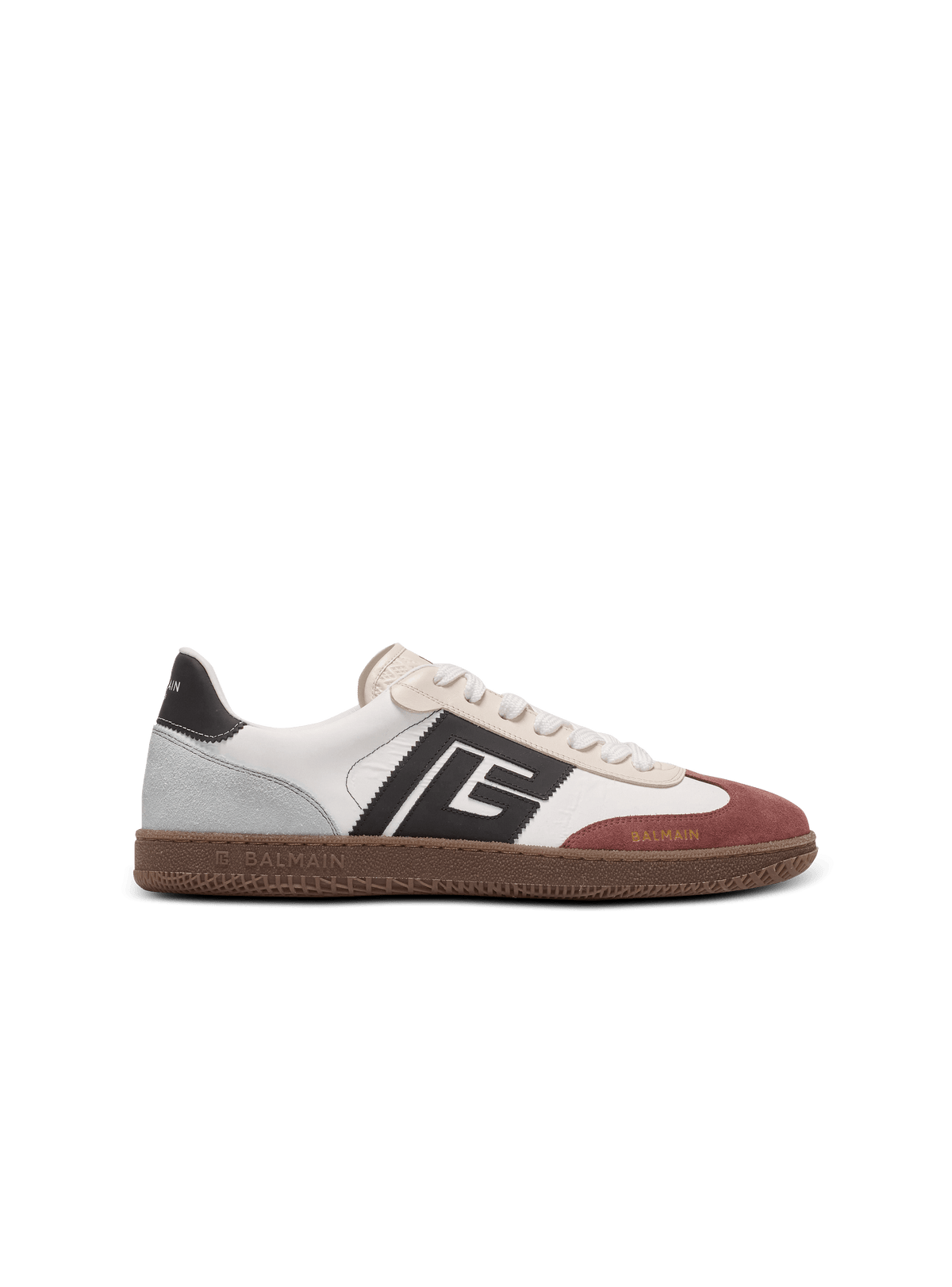 Balmain Swan Suede And Nylon Trainers