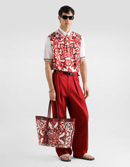 Majolica-print Polo Shirt In Silk