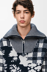 Zip-up sweater in wool
