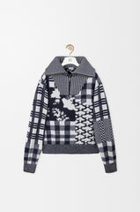 Zip-up sweater in wool