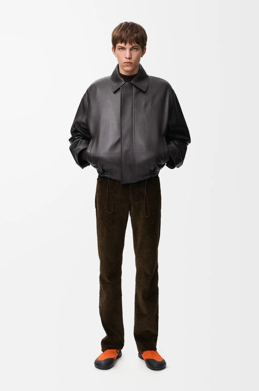 Drawstring jacket in nappa lambskin