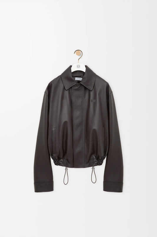 Drawstring jacket in nappa lambskin