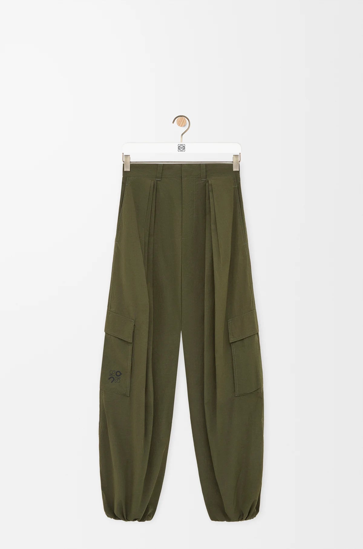 Pleated Cargo Trousers In Technical Shell