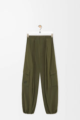 Pleated Cargo Trousers In Technical Shell