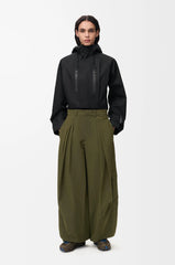 Pleated Cargo Trousers In Technical Shell