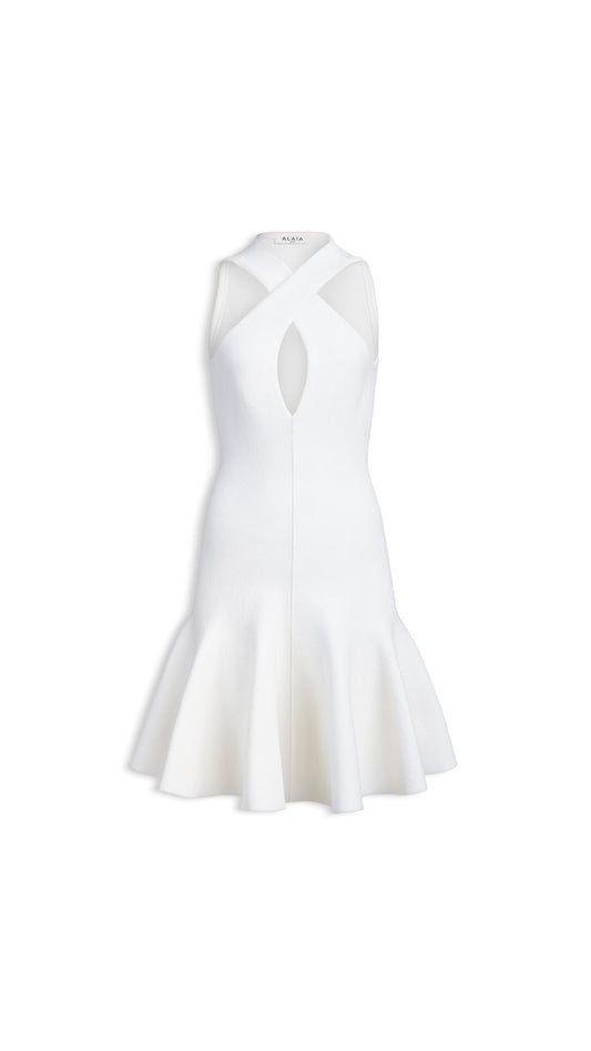 Cross-front Knit Dress