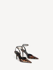 Printed Patent Leather Strappy Pumps