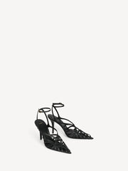Smooth Leather Cage Sandals