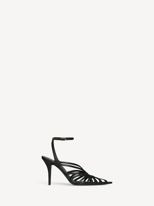 Smooth Leather Cage Sandals