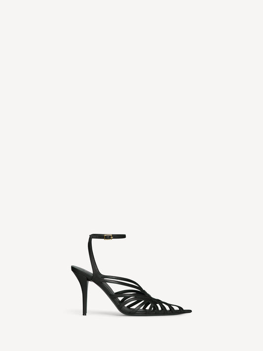 Smooth Leather Cage Sandals