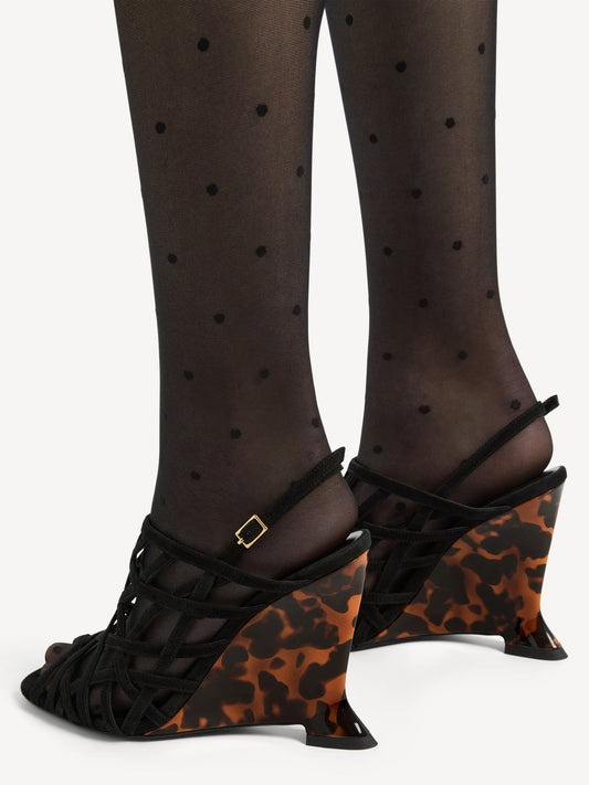Wedge Cage Sandals In Suede