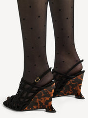Wedge Cage Sandals In Suede