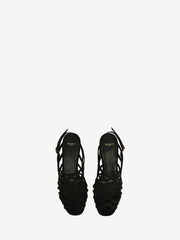 Wedge Cage Sandals In Suede