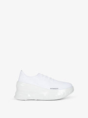 Marshmallow wedge sneakers in rubber and knit