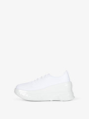 Marshmallow wedge sneakers in rubber and knit