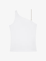 Asymmetric top in cotton with chain detail