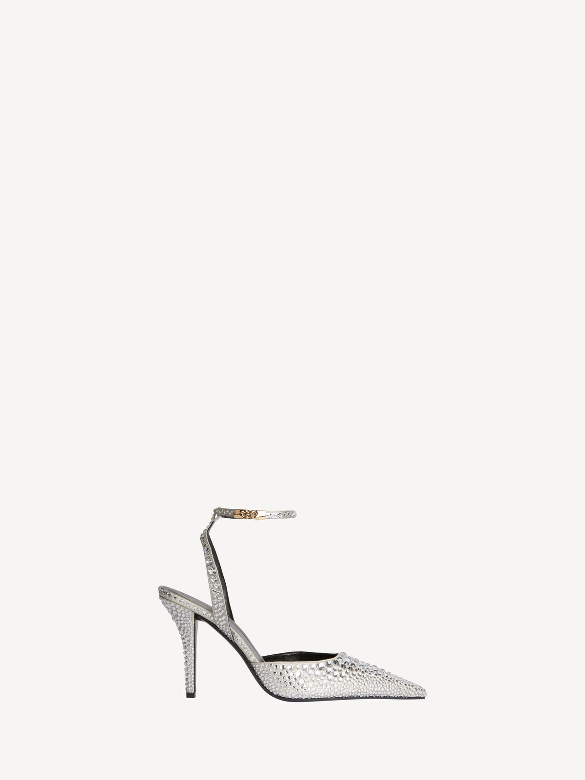 Strappy Satin Pumps With Crystals