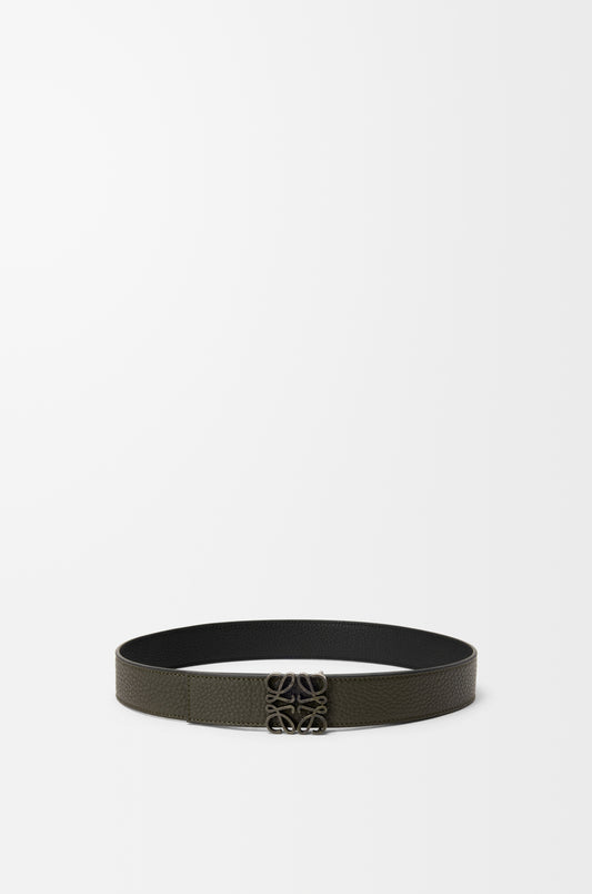 Reversible Anagram Belt In Supple Grained Calfskin