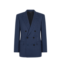 Wool Silk Linen Hopsack Stripe Jacket