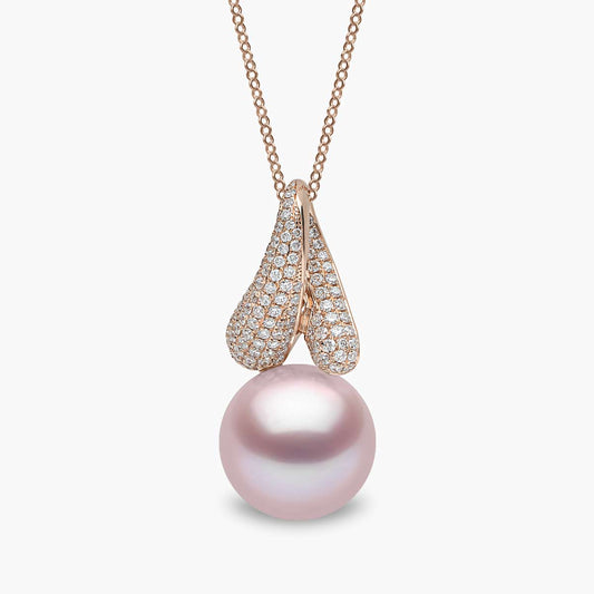 Jazz 18K Gold Pearl and Diamond Twist Pendant