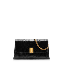 Stamped Python Leather Nobile Clutch