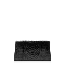 Stamped Python Leather Nobile Clutch