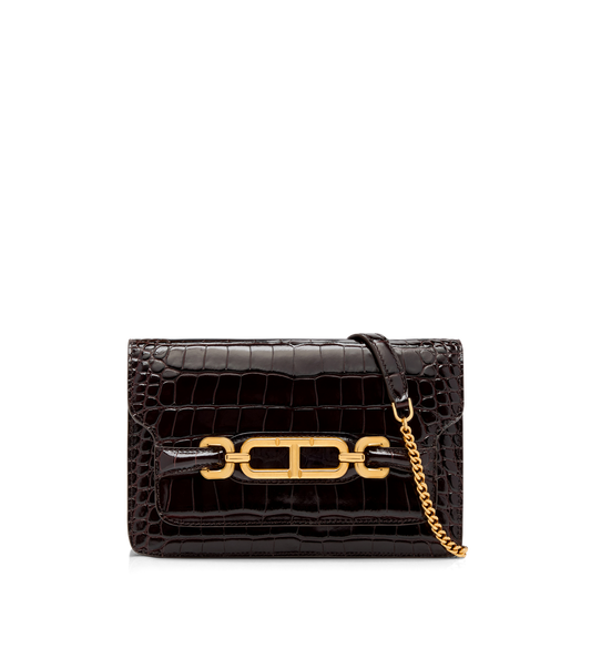Stamped Crocodile Leather Whitney Small Shoulder Bag