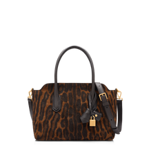 Ocelot-Print Suede Alexander Medium Top Handle