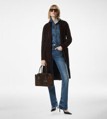 Ocelot-Print Suede Alexander Medium Top Handle