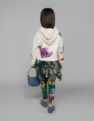Jersey Hoodie With Floral Print