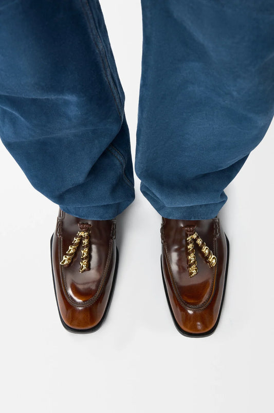 Edge Loafer Mule In Brushed-off Calfskin
