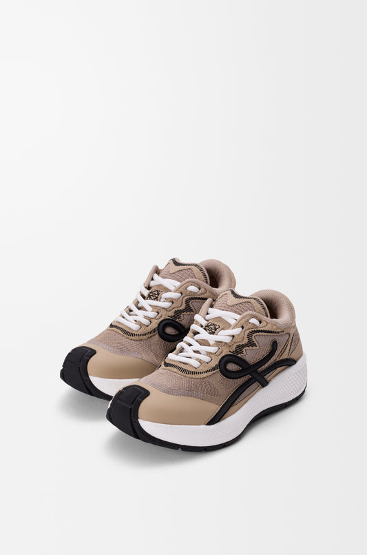 Pogo Sneaker In Technical Knit And Suede