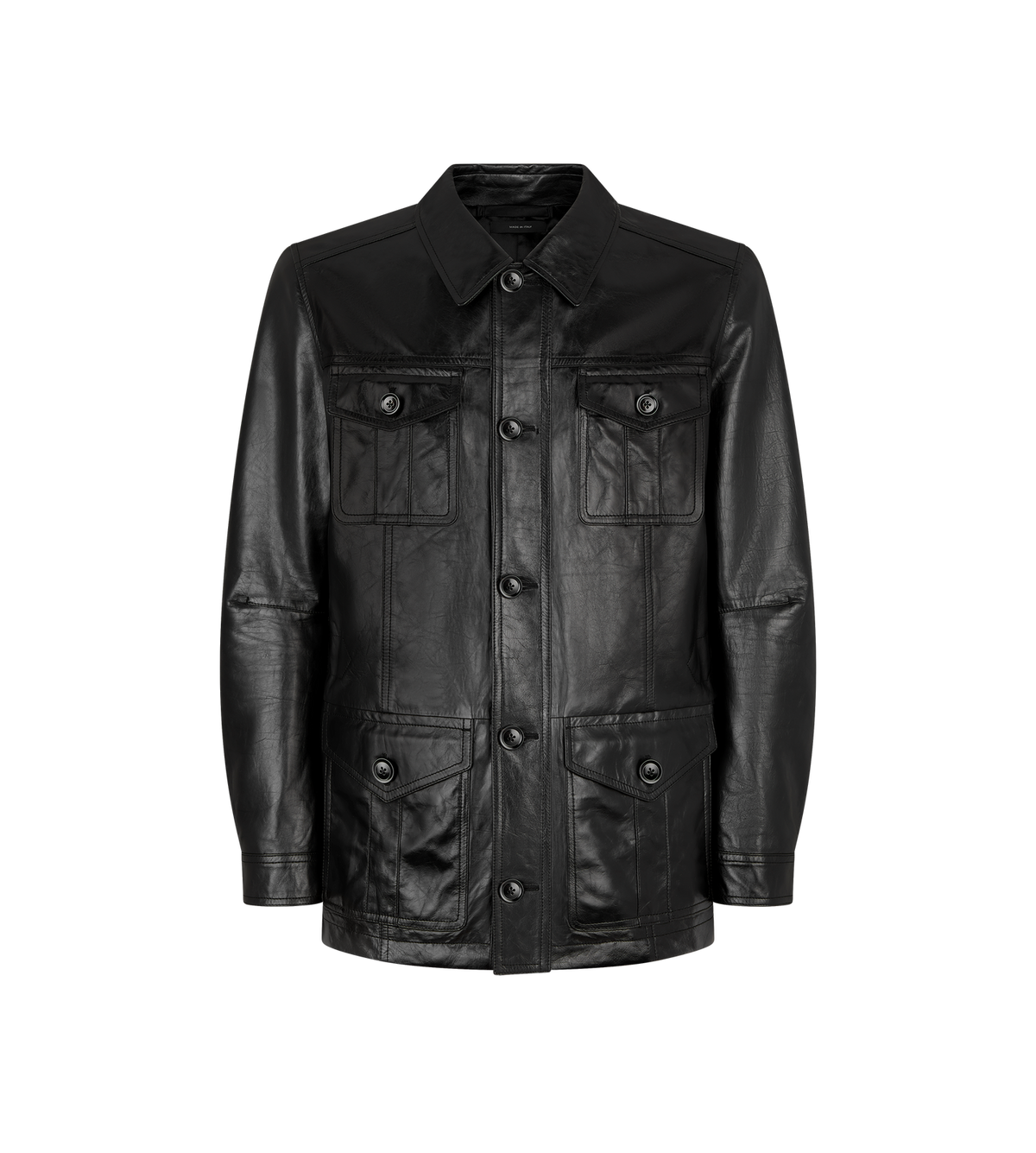 Natural Shine Leather Safari Jacket