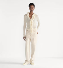 Cardigan with Removable Ruched Collar