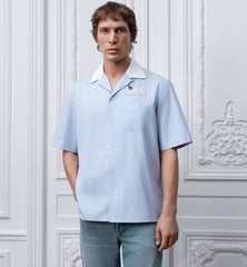 Short-sleeved Shirt With Dior Flower Bee Embroidery