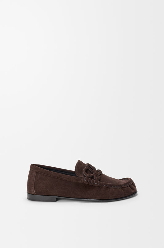 Double L Loafer In Suede Calfskin