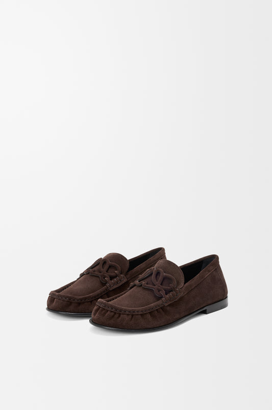 Double L Loafer In Suede Calfskin
