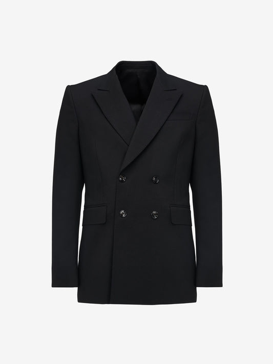 Men's Neat Shoulder Double-breasted Jacket in Black